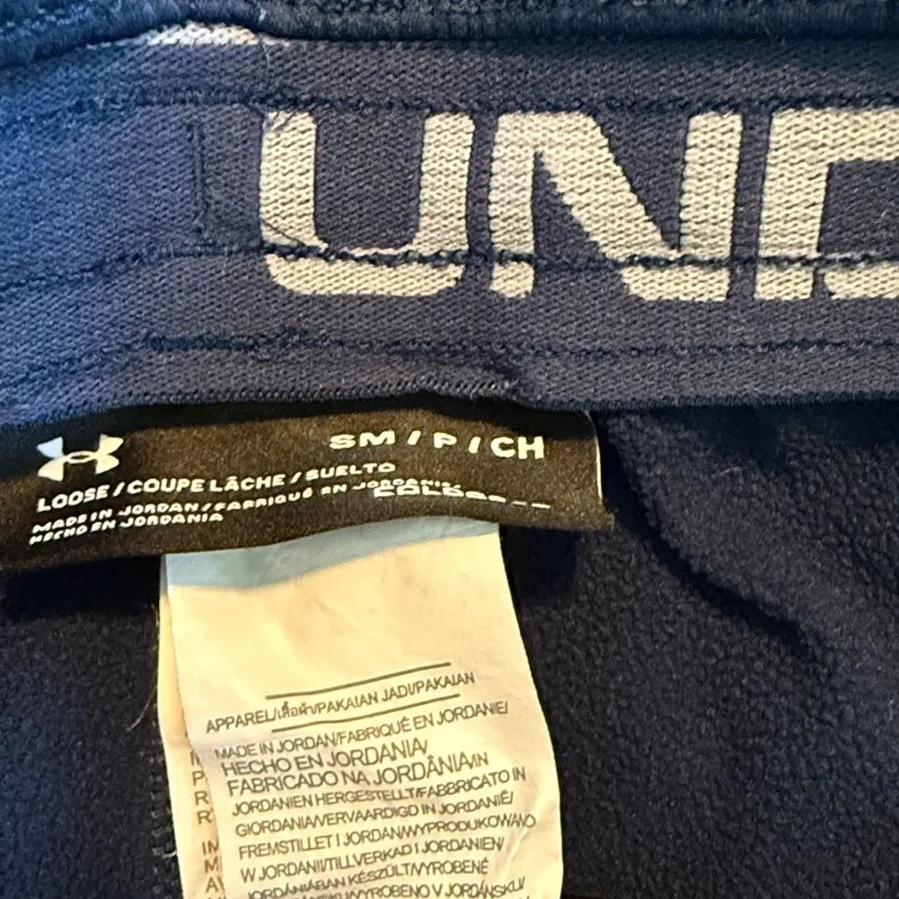 UNDER ARMOUR NAVY BLUE ELASTIC WAIST PULL ON JOGGER SWEATPANTS MEN'S SIZE SMALL